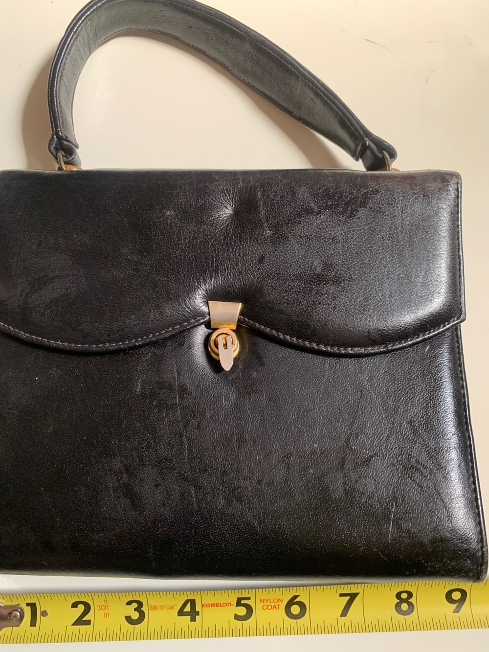 Vintage FRENCHY of California Leather Structured Top Handle Bag Purse Satchel